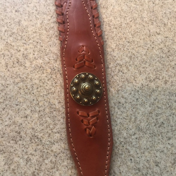 DKNY Vtg Leather Western Belt - Picture 6 of 8